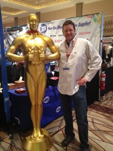 Jeff with the giant Oscar trophy.
