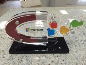 This microsoft team wanted an award with a magnet. 